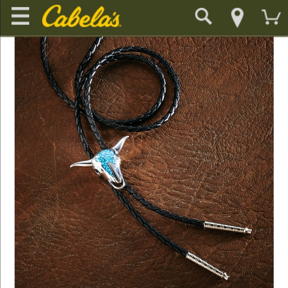Men’s western Bolo Tie Sterling Silver Turquoise